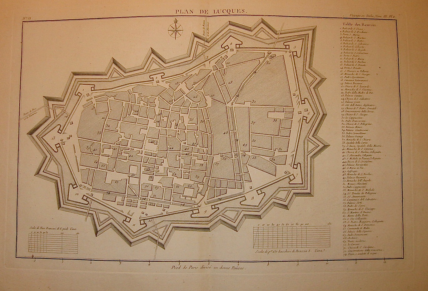Lalande (de) Joseph Jerome Plan de Lucques 1790 Parigi